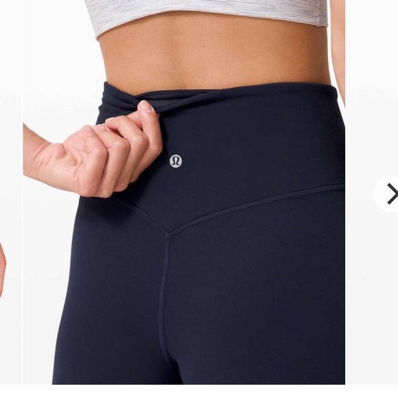 LULULEMON Black Wave High Rise Nulu Cropped 23” Align Wide Leg Pants 8 - Picture 3 of 14